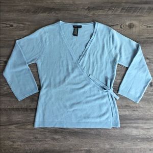 Sky blue wrap sweater